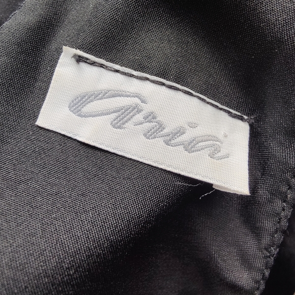 90's Asian inspired black sateen empire waist with floral design - Picture 4 of 10